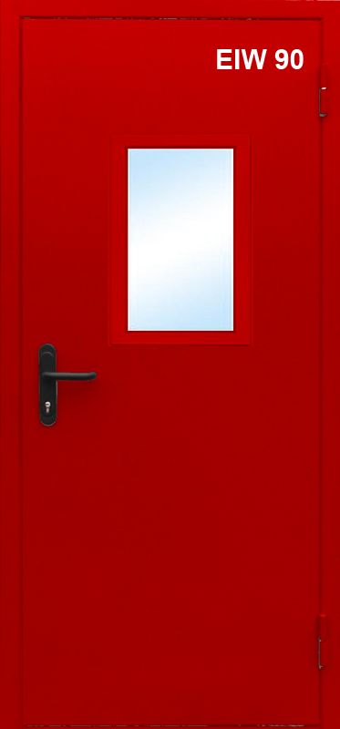 Противопожарная дверь ДПОМ-01/90 (900x1900) остекленная